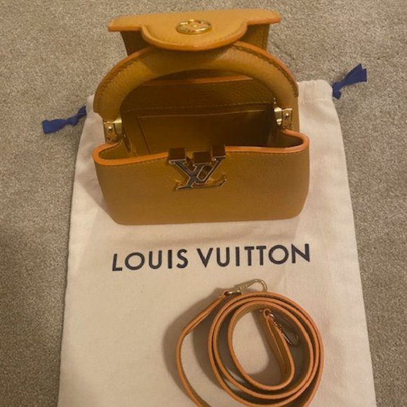 *AUTHENTIC* Louis Vuitton Mini Taurillon Capucines - Orange with Mother of Pearl - Picture 5 of 10